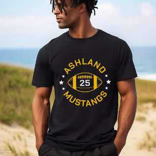 Black and Gold Football Player Jersey Number T-Shirt