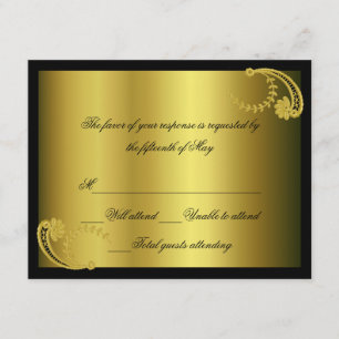 Black and gold Formal Response Card
