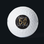 Black and gold fun 50th birthday golf balls<br><div class="desc">Black and gold fun 50th birthday gift. Fun elegant design,  ideal party favour or gift for your golf loving friend or relative. Part of a collection.</div>