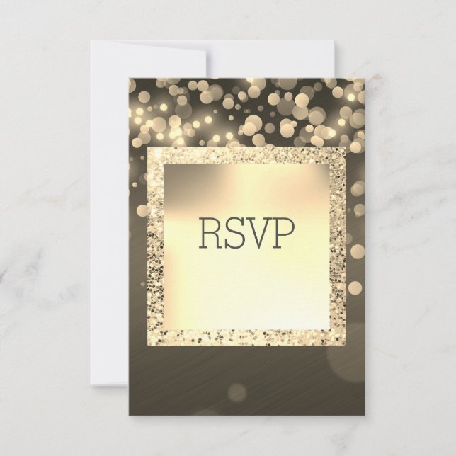 BLACK AND GOLD GALAXY SHIMMER RSVP RESPONSE (Front)