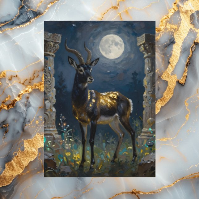 Black and Gold Gazelle Themed Happy Birthday  Card (Creator Uploaded)