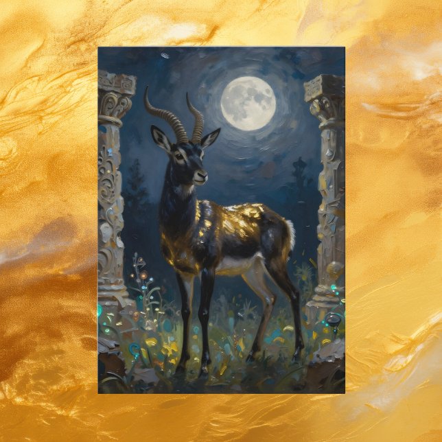 Black and Gold Gazelle | Thinking About You Card (Creator Uploaded)