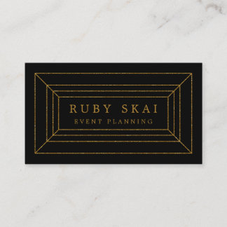 Black and Gold Gemstone Chic Business Card