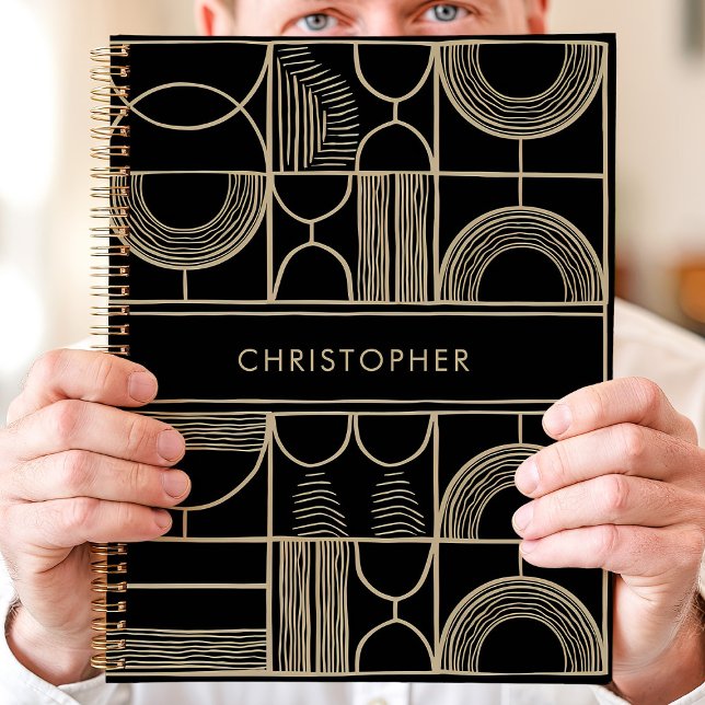 Black and Gold Geometric Custom Name  Planner (Creator Uploaded)