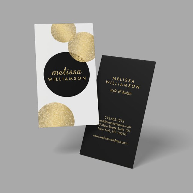 Black and Gold Glamour and Beauty Business Card (Creator Uploaded)