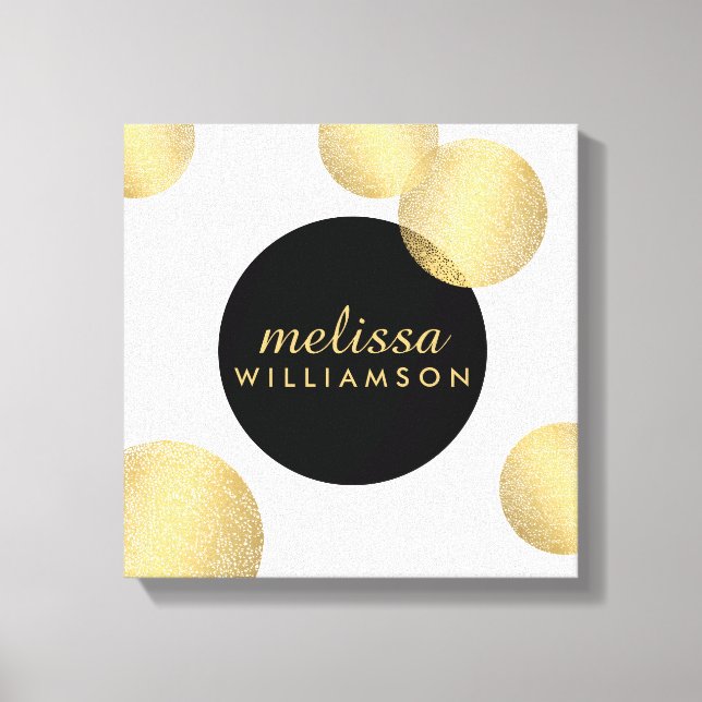 Black and Gold Glamour and Beauty Personalised Canvas Print (Front)