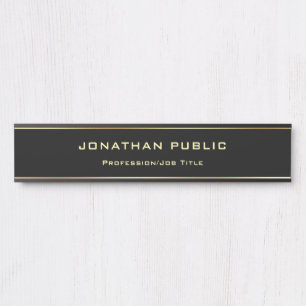 Black And Gold Glamour Template Elegant Modern Door Sign