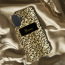 Black and Gold glamourous lepard print