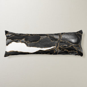 Black and Gold Glitter Agate Body Cushion