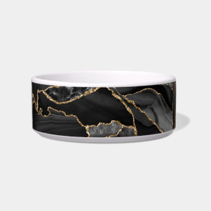 Black and Gold Glitter Agate Bowl
