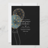Black and Gold Glitter Balloon Wedding
