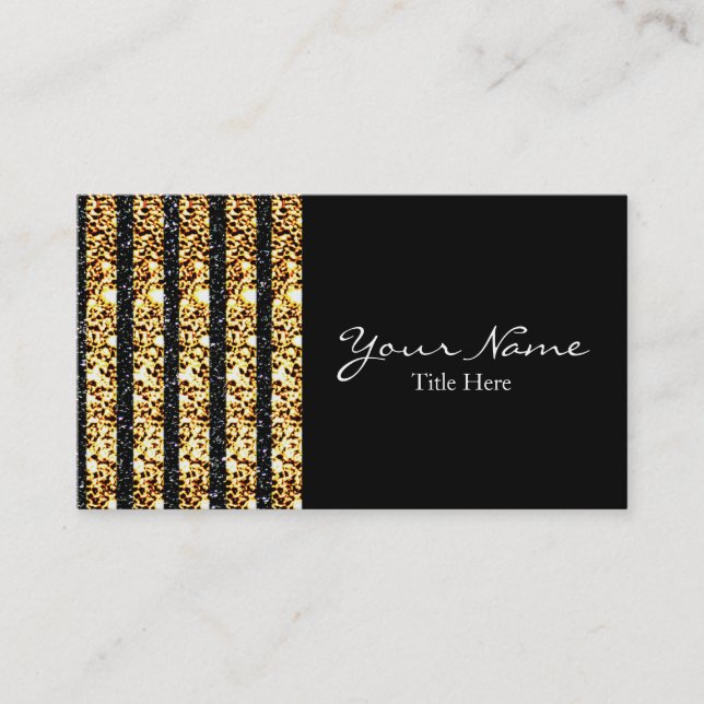 Black and Gold Glitter Business Card (Front)