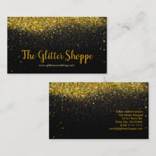 Black and Gold Glitter Drips Business Card