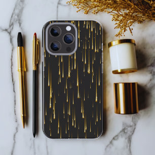 Black and Gold Glitter Drops   Unique Phone Case  