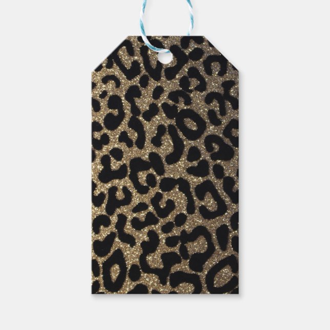 Black and Gold Glitter Gift Tags (Front)
