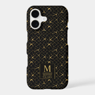 Black and Gold Glitter Luxury Geometric Pattern