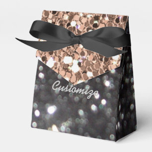 Black and Gold Glitter Pattern Favour Box