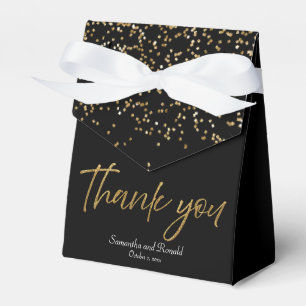 Black and Gold Glitter Wedding Favour Box