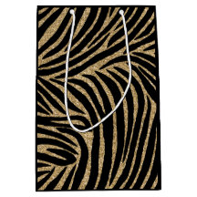 Black and Gold Glitter Zebra Print