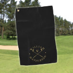 Black And Gold Golf Clubs Personalised Name Golf Towel<br><div class="desc">Personalise the name to create a classic and stylish golf gift. Ideal for individuals,  golf clubs and as a company gift.
Designed by Thisisnotme©</div>