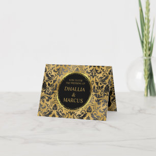 Black And Gold Goth Pattern Invitation