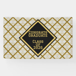 Black and Gold Graduation 2026 Banner
