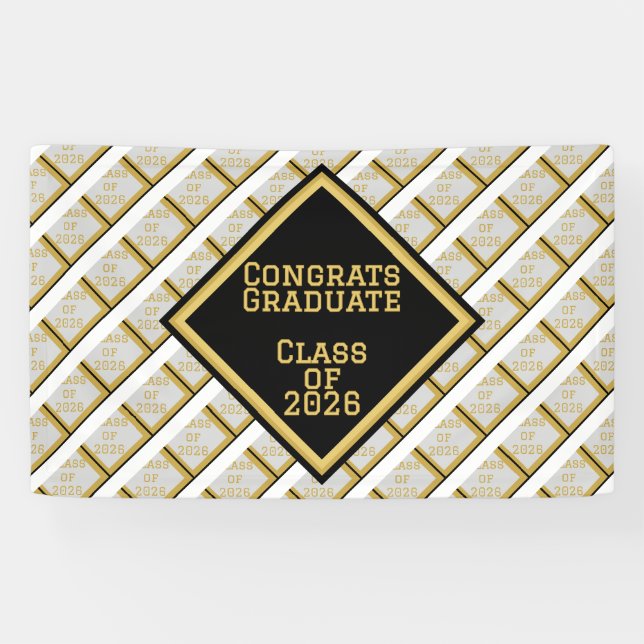 Black and Gold Graduation | 2026 Banner (Horizontal)