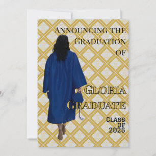 Black and Gold Graduation Announcement Invite