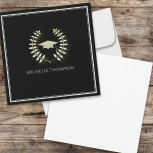 Black and Gold Graduation Blank  Card