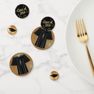 Black and Gold Graduation Confetti