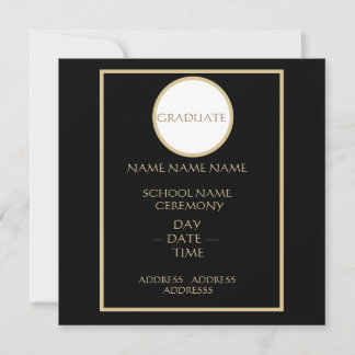 BLACK AND GOLD GRADUATION INSERT CARD