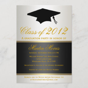 Black and Gold Graduation Invitation