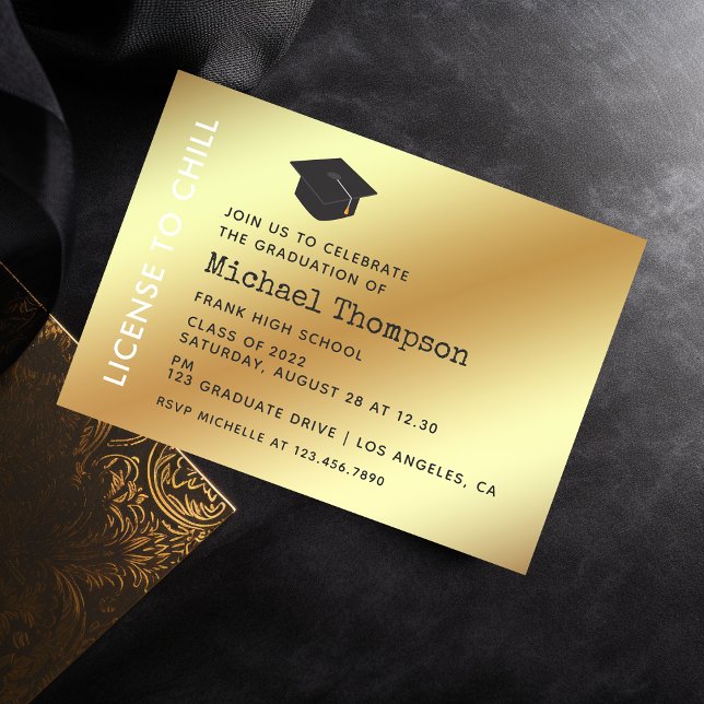 Black and Gold Graduation Party VIP Pass Invitation (Creator Uploaded)
