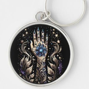 Black And Gold Hand Tattoo Key Ring