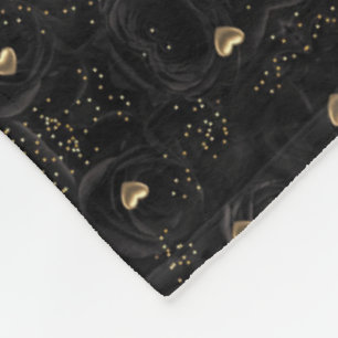 Black and Gold Hearts Blanket