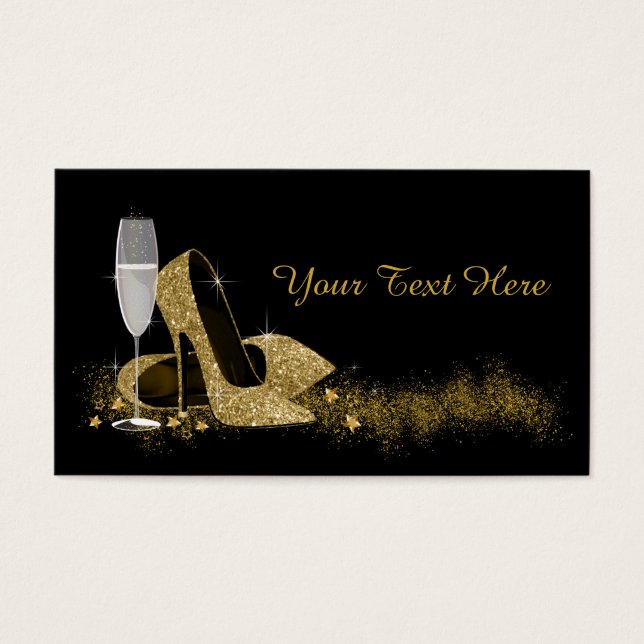 Black and Gold High Heel Shoe (Front)