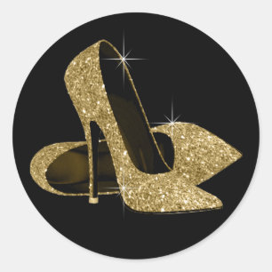Black and Gold High Heel Shoe Stickers