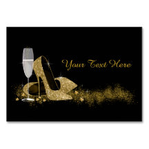 Black and Gold High Heel Shoe