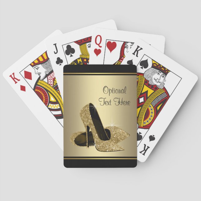 Black and Gold High Heels Playing Cards (Back)