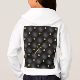 Black and Gold Hoodie with Custom Name