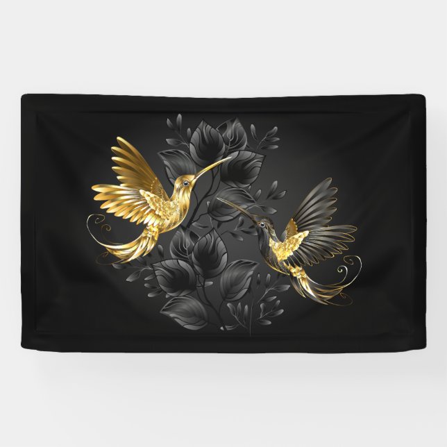 Black and Gold Hummingbird Banner (Horizontal)