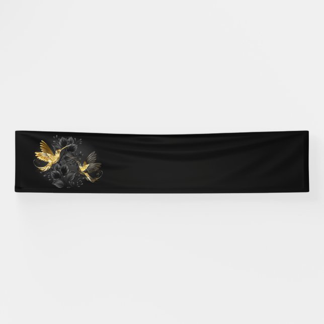 Black and Gold Hummingbird Banner (Horizontal)