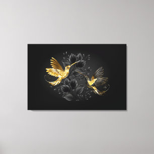 Black and Gold Hummingbird Canvas Print