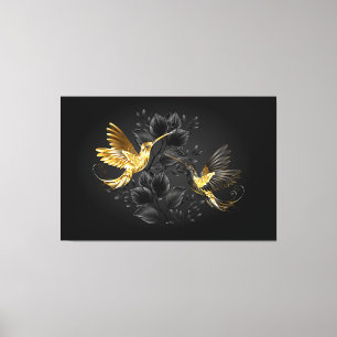 Black and Gold Hummingbird Canvas Print
