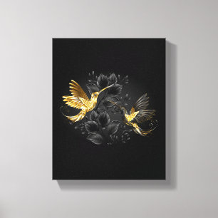 Black and Gold Hummingbird Canvas Print