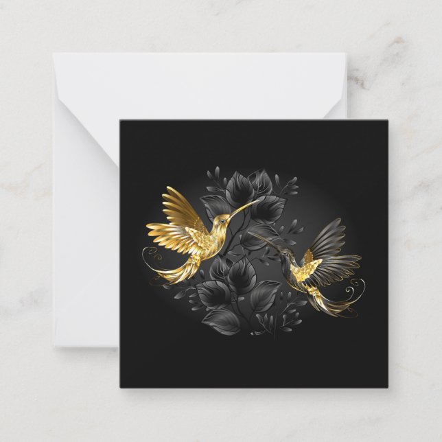 Black and Gold Hummingbird Card (Front)