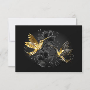 Black and Gold Hummingbird Card