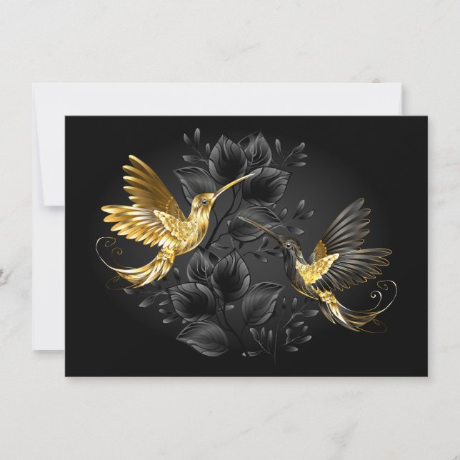 Black and Gold Hummingbird Card (Front)