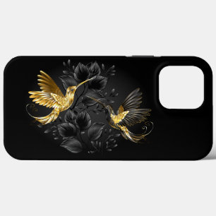 Black and Gold Hummingbird iPhone 13 Pro Max Case
