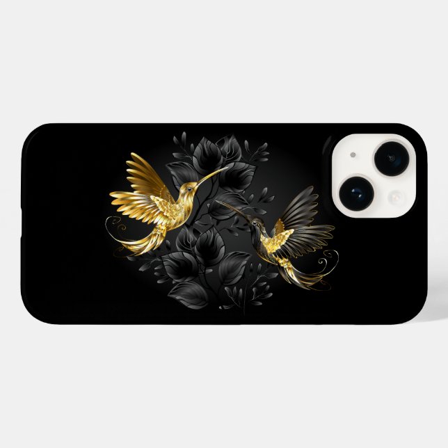 Black and Gold Hummingbird Case-Mate iPhone Case (Back (Horizontal))